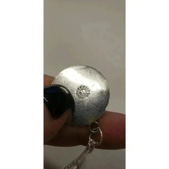 TAXCO MEXICO Carved Abalone Warrior Aztec Face SIGNED Sterling Silver Pendant - Picture 4 of 10